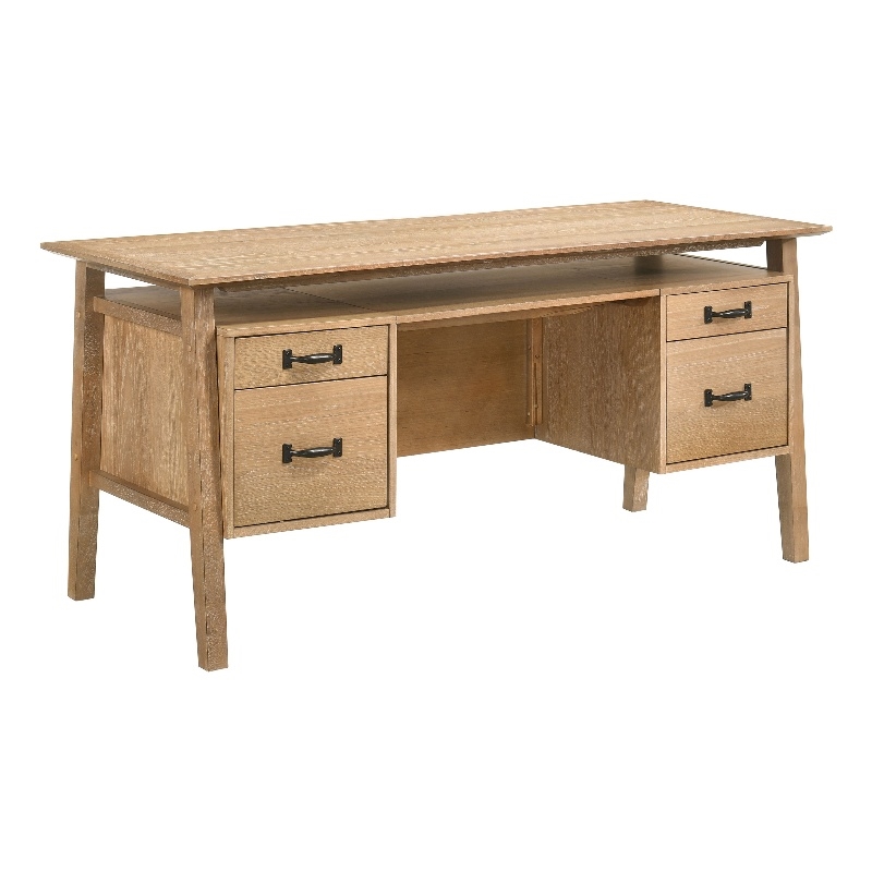 Coaster Goodson 64-inch 4-Drawer Wood Computer Desk in Distressed Light Brown
