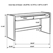Coaster Leandro 2-Drawer Contemporary Wood Writing Desk in Burnished Black