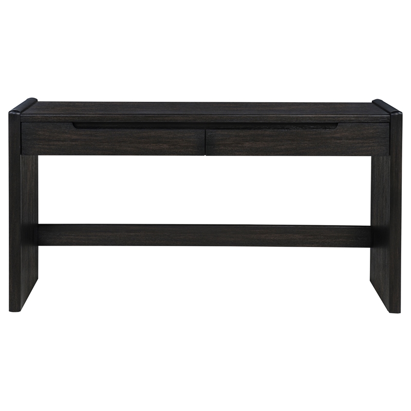 Coaster Leandro 2-Drawer Contemporary Wood Writing Desk in Burnished Black