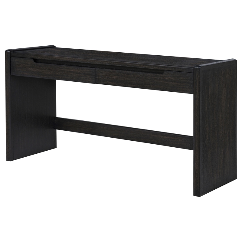 Coaster Leandro 2-Drawer Contemporary Wood Writing Desk in Burnished Black