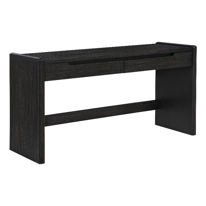 Coaster Leandro 2-Drawer Contemporary Wood Writing Desk in Burnished Black