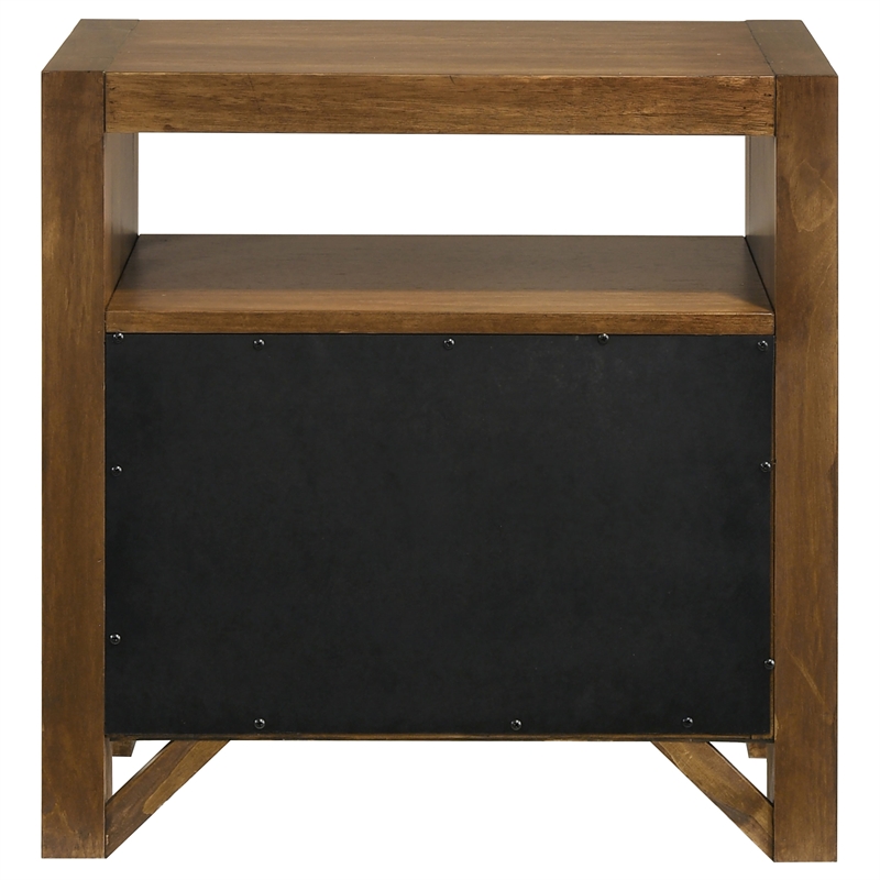 Coaster Adderley 2-Drawer Wood Nightstand Bedside Table in Warm Brown