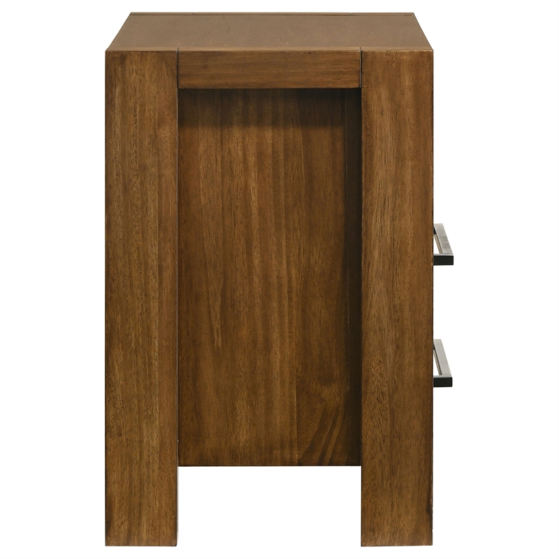 Coaster Adderley 2-Drawer Wood Nightstand Bedside Table in Warm Brown