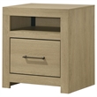 Coaster Hendricks 1-Drawer Wood Nightstand Bedside Table with Cubby in Light Oak