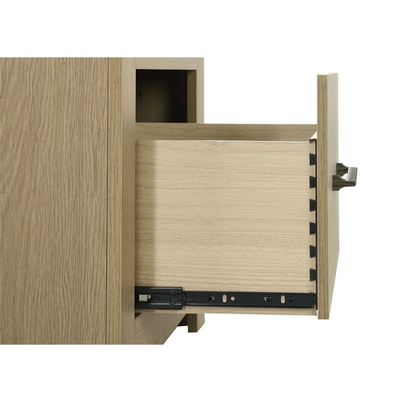 Coaster Hendricks 1-Drawer Wood Nightstand Bedside Table with Cubby in Light Oak