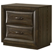 Coaster Atlas 2-Drawer Transitional Wood Nightstand Bedside Table in Dark Oak