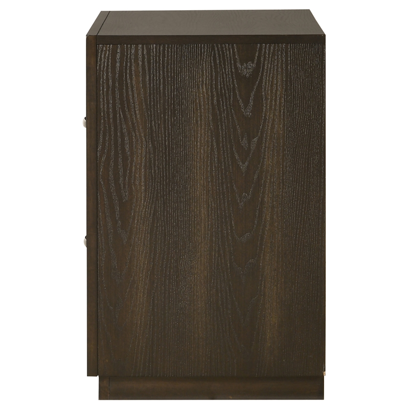 Coaster Atlas 2-Drawer Transitional Wood Nightstand Bedside Table in Dark Oak