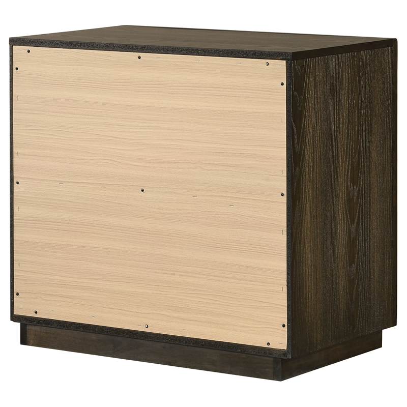 Coaster Atlas 2-Drawer Transitional Wood Nightstand Bedside Table in Dark Oak