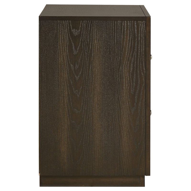 Coaster Atlas 2-Drawer Transitional Wood Nightstand Bedside Table in Dark Oak