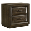 Coaster Atlas 2-Drawer Transitional Wood Nightstand Bedside Table in Dark Oak