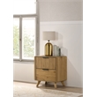 Coaster Bennett 2-Drawer Mid-Century Wood Nightstand Bedside Table in Light Oak