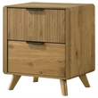 Coaster Bennett 2-Drawer Mid-Century Wood Nightstand Bedside Table in Light Oak