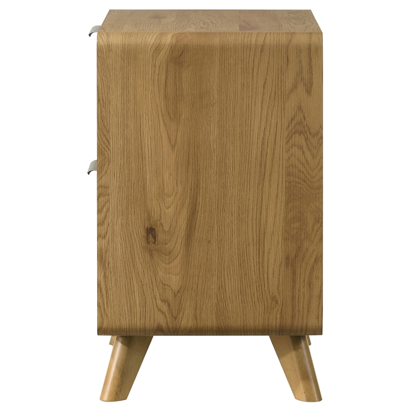 Coaster Bennett 2-Drawer Mid-Century Wood Nightstand Bedside Table in Light Oak