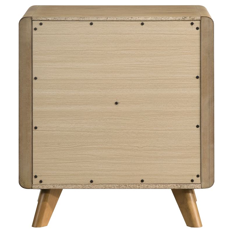 Coaster Bennett 2-Drawer Mid-Century Wood Nightstand Bedside Table in Light Oak