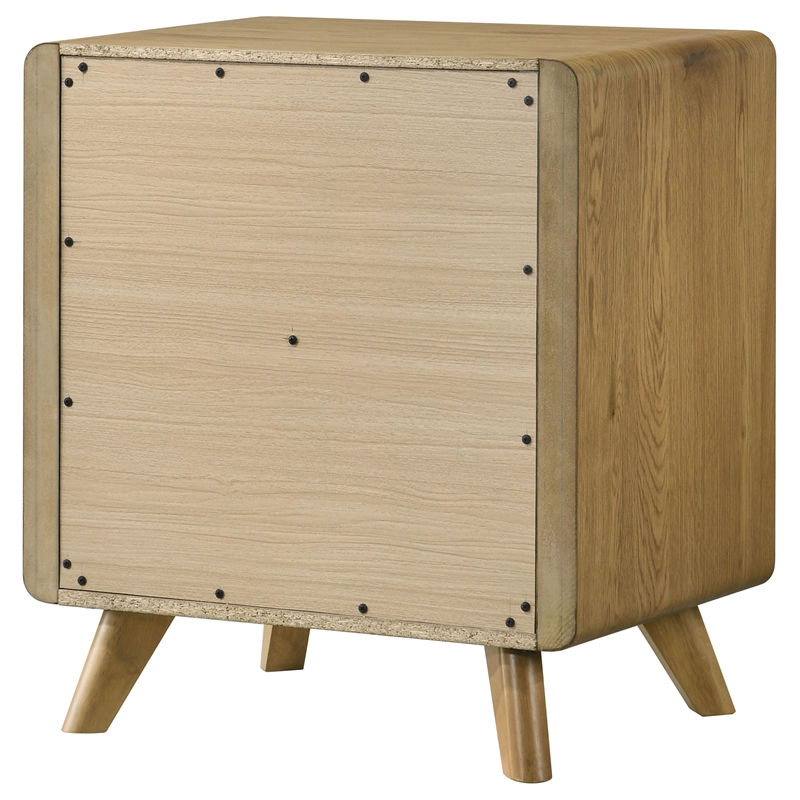 Coaster Bennett 2-Drawer Mid-Century Wood Nightstand Bedside Table in Light Oak