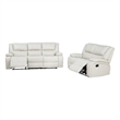 Coaster Camila 2-Piece Faux Leather Upholstered Reclining Sofa Set in White