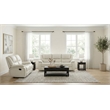 Coaster Camila 2-Piece Faux Leather Upholstered Reclining Sofa Set in White