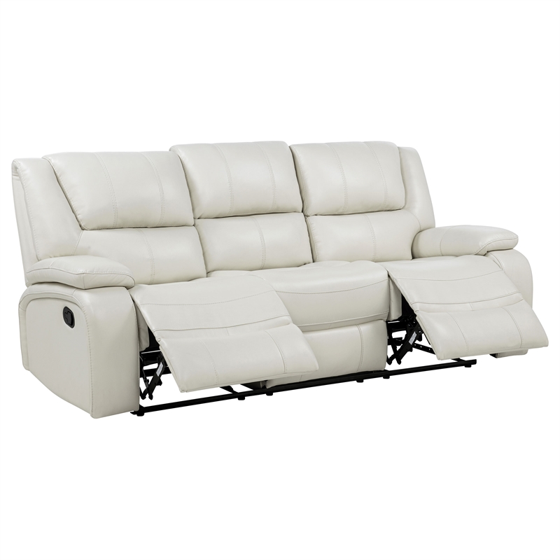 Coaster Camila 2-Piece Faux Leather Upholstered Reclining Sofa Set in White