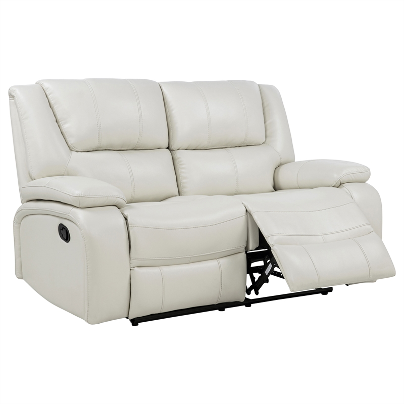 Coaster Camila 2-Piece Faux Leather Upholstered Reclining Sofa Set in White