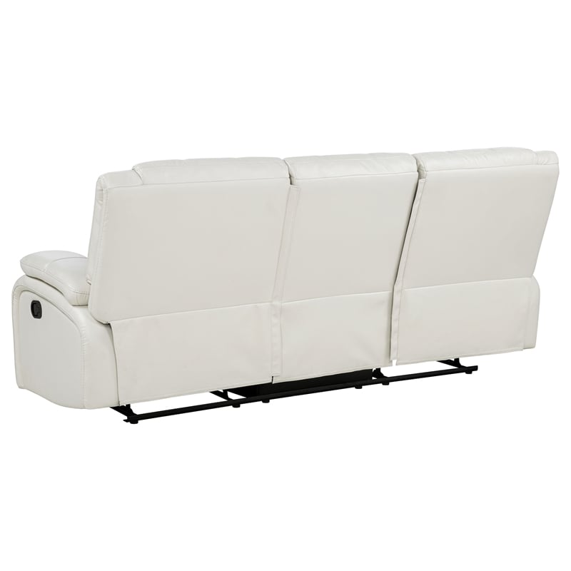 Coaster Camila 3-Piece Faux Leather Upholstered Reclining Sofa Set in White