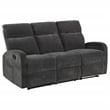 Coaster Hamilton 2-Piece Chenille Manual Reclining Sofa Set in Charcoal Gray