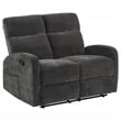 Coaster Hamilton 2-Piece Chenille Manual Reclining Sofa Set in Charcoal Gray