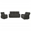 Coaster Hamilton 3-Piece Chenille Manual Reclining Sofa Set in Charcoal Gray