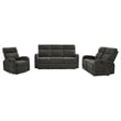 Coaster Hamilton 3-Piece Chenille Manual Reclining Sofa Set in Charcoal Gray