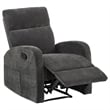 Coaster Hamilton 3-Piece Chenille Manual Reclining Sofa Set in Charcoal Gray