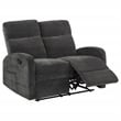 Coaster Hamilton 3-Piece Chenille Manual Reclining Sofa Set in Charcoal Gray