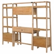 Coaster Fabian 4-Piece Wood Desk and Bookshelf Set in Distressed Light Brown