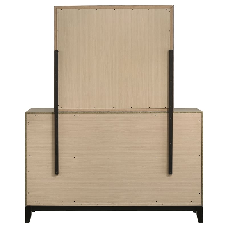 Coaster Watson 6-Drawer Transitional Wood Dresser and Mirror in Light Taupe