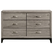 Coaster Watson 6-Drawer Transitional Wood Dresser Cabinet in Light Taupe