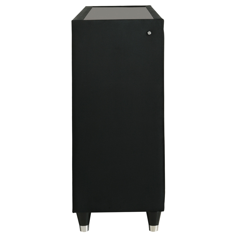 Coaster Lorient 8-Drawer Velvet Upholstered LED Dresser Cabinet in Black
