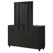Coaster Ravenne 8-Drawer Velvet Upholstered LED Dresser and Mirror in Black