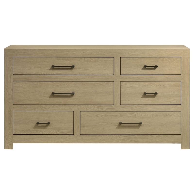 Coaster Hendricks 6-Drawer Transitional Wood Dresser Cabinet in Light Oak