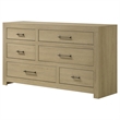 Coaster Hendricks 6-Drawer Transitional Wood Dresser Cabinet in Light Oak