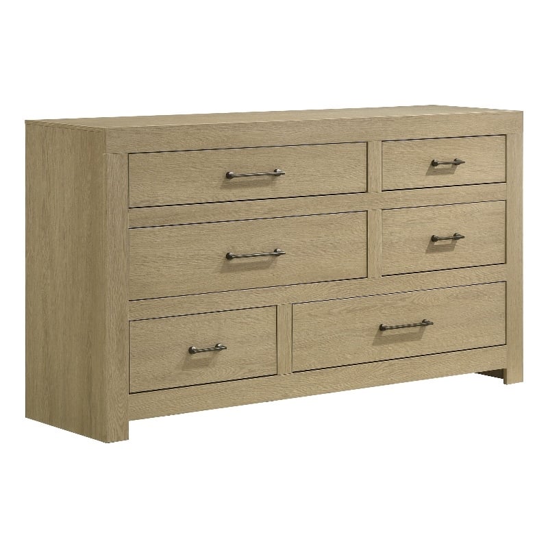 Coaster Hendricks 6-Drawer Transitional Wood Dresser Cabinet in Light Oak