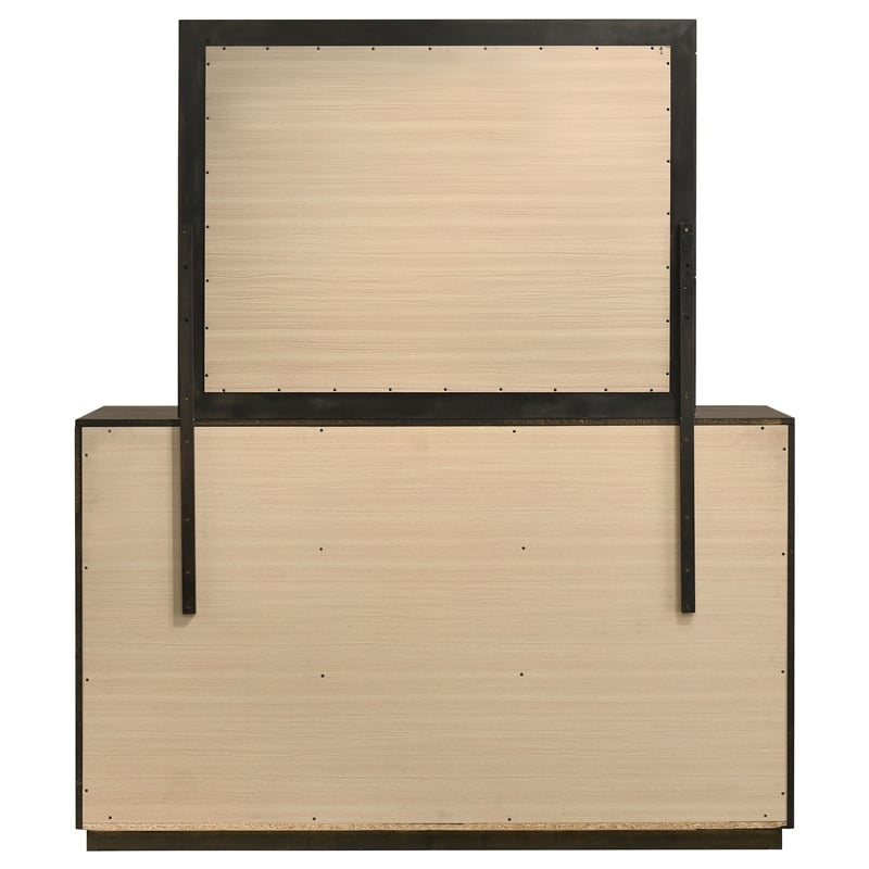 Coaster Atlas 7-Drawer Transitional Wood Dresser and Mirror Set in Dark Oak