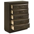 Coaster Atlas 5-Drawer Transitional Wood Chest of Drawers in Dark Oak