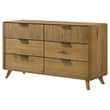 Coaster Bennett 6-Drawer Mid-Century Wood Dresser Cabinet in Light Oak