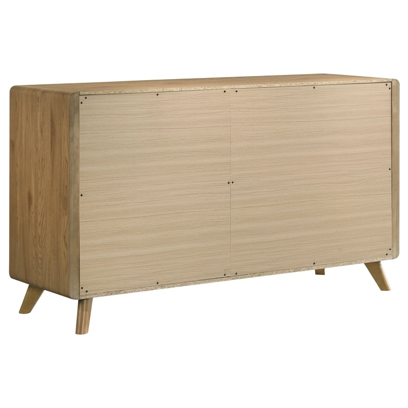 Coaster Bennett 6-Drawer Mid-Century Wood Dresser Cabinet in Light Oak