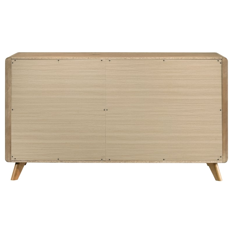 Coaster Bennett 6-Drawer Mid-Century Wood Dresser Cabinet in Light Oak