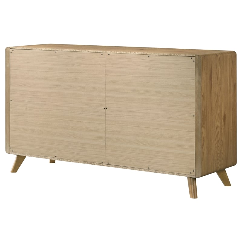 Coaster Bennett 6-Drawer Mid-Century Wood Dresser Cabinet in Light Oak