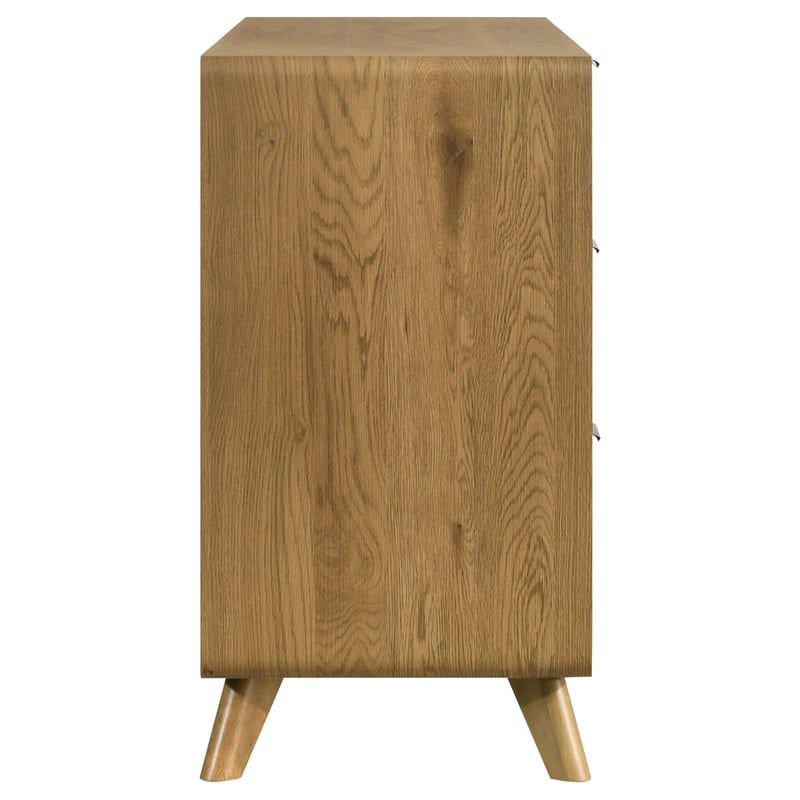 Coaster Bennett 6-Drawer Mid-Century Wood Dresser Cabinet in Light Oak