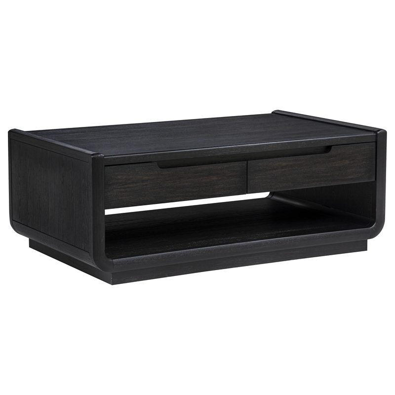 Coaster Leandro 2-Piece Wood Coffee and End Table Set in Burnished Black