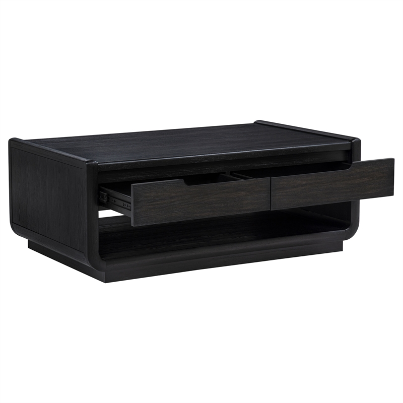 Coaster Leandro 2-Piece Wood Coffee and End Table Set in Burnished Black