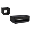 Coaster Leandro 2-Piece Wood Coffee and End Table Set in Burnished Black