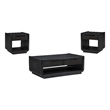Coaster Leandro 3-Piece Wood Coffee and End Table Set in Burnished Black