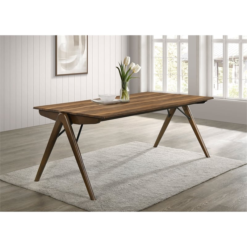 Coaster Randolph 79-Inch Rectangular Wood Dining Table in Sheesham/Red Brown